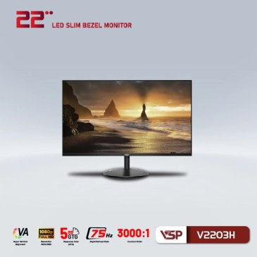 Màn hình máy tính LCD VSP V2203H | 21.5 inch/Full HD/Tấm nền VA/75Hz Chính Hãng
